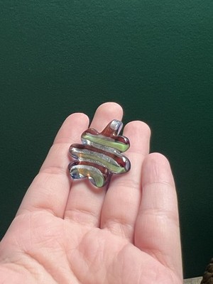 Artisan Hand Blown Glass Flower Pendant Slide Murano Style 1in Y2K Cottagecore
