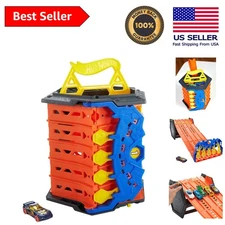 Hot Wheels Roll Out Raceway Track Set with 5-Lane Race - Portable Fun for Kids