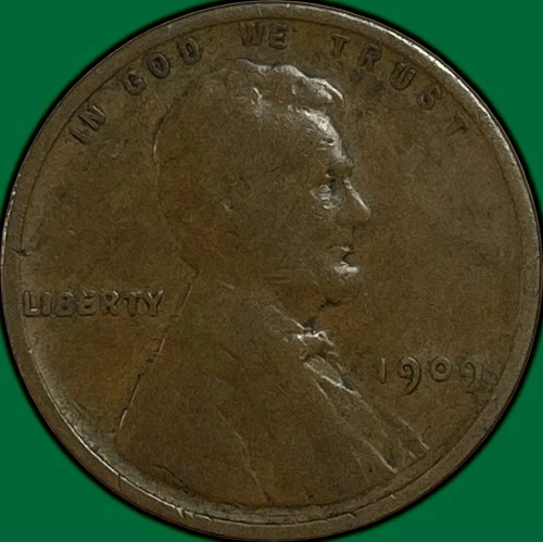 1909 Lincoln Wheat Cent Very Good VG Coin #35065