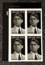 4526 Gregory Peck Forever Plate Block of 4 MNH 2011
