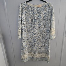 Skies Are Blue Printed Shift Dress size 8 – Cottagecore, Boho, Blue and White
