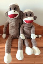 Lot of 2 Maxx The Sock Monkey 45 inch AND 40 inch Jumbo Plush Bundle
