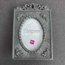 VINTAGE ! Mini "ORNATE" SILVER Tone Metal PHOTO FRAME Size: 7 x 4,5cm DESK DECOR