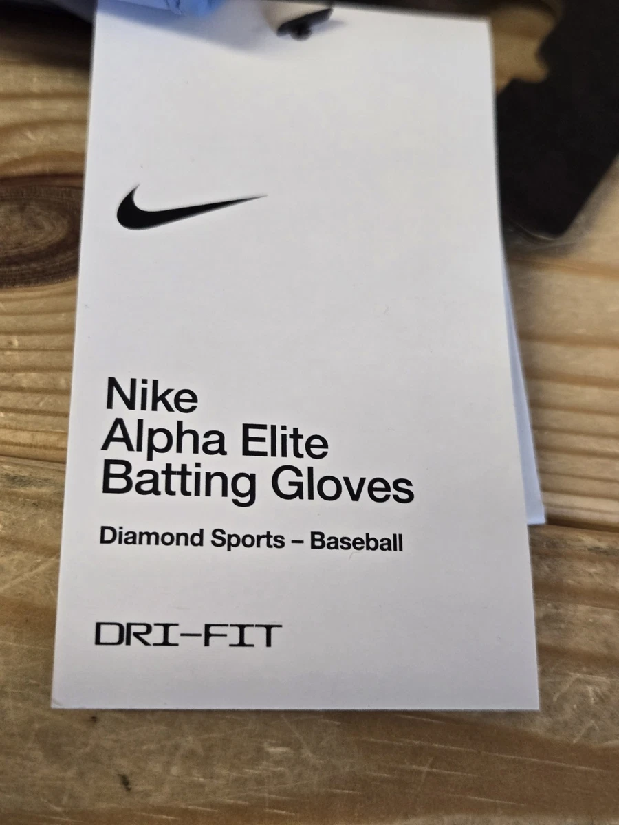 Guantes de bateo de piel de oveja Nike Alpha Elite 'azul Carolina' FD7816-409 para hombre GRANDES