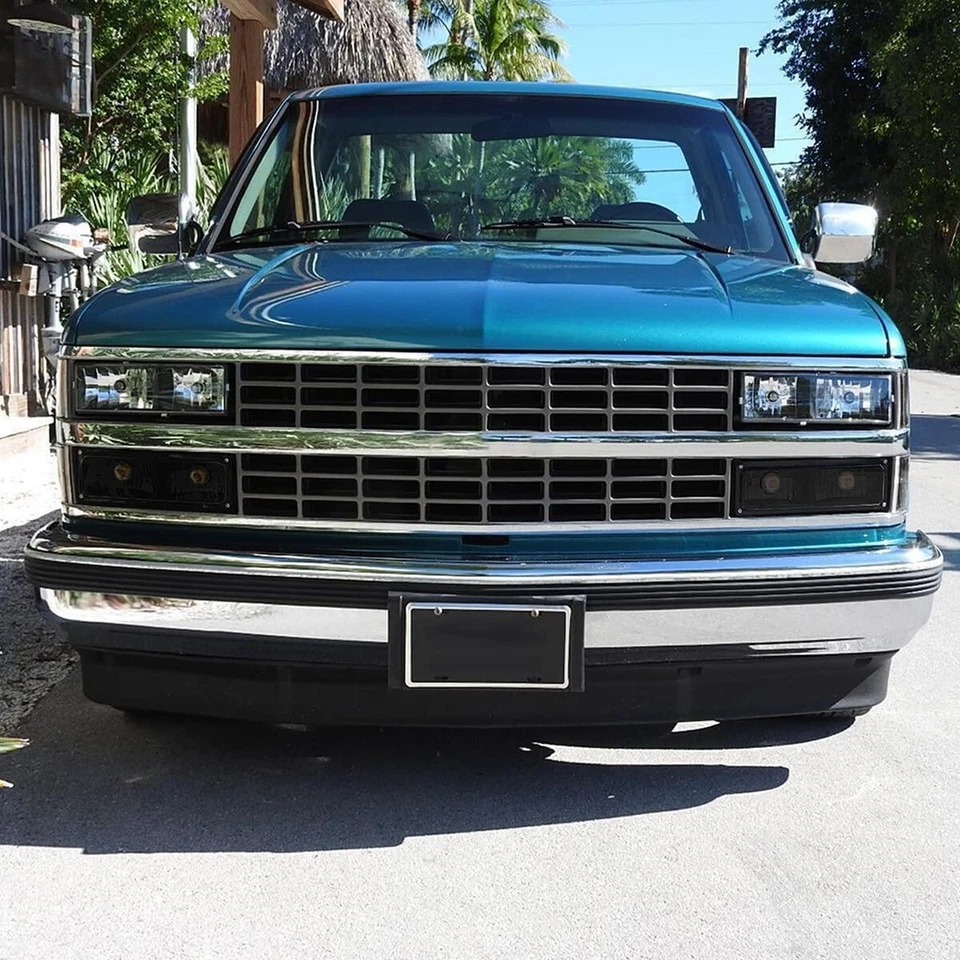 Комплект черных угловых фар бампера фар для Chevy C/K C10 1500 2500 1988-1993 годов выпуска - Изображение 2 из 4