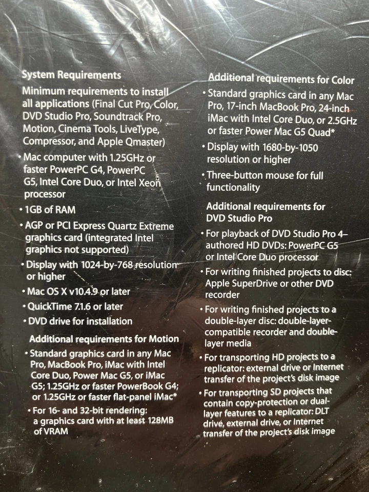 BRAND NEW SEALED Final Cut Studio Pro 2.0 Academic Version HD *Read* - Image 4 of 4