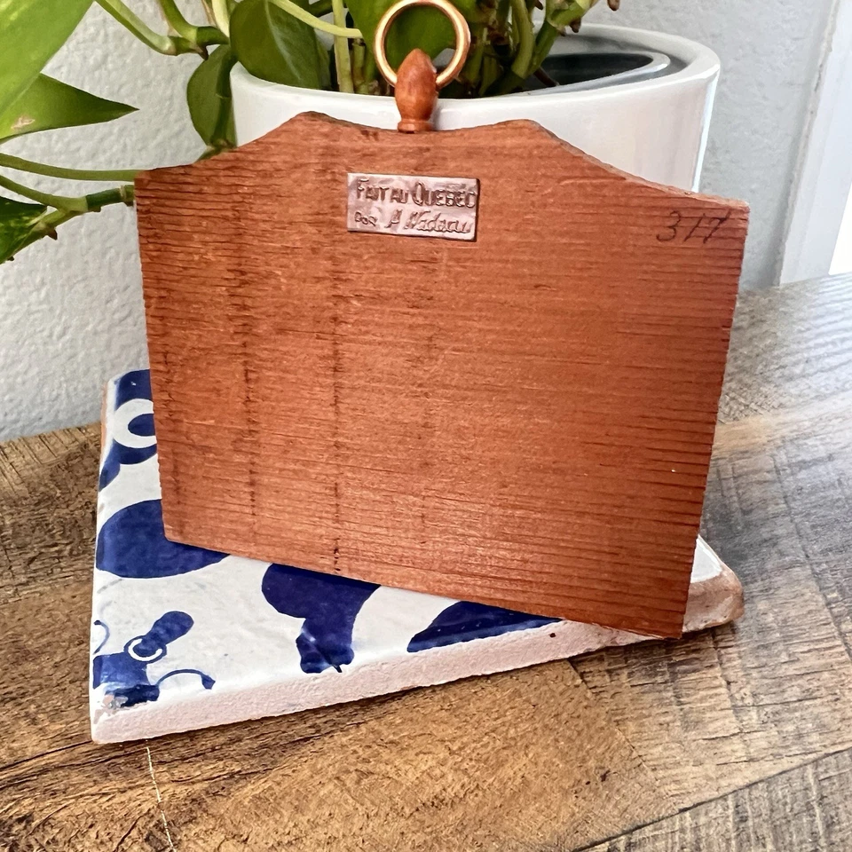 Signed A Nadeau Copper Embossed on Wood Wall Hangings QUEBEC covered Bridge - Image 2 of 4