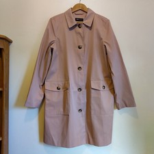 Marks & Spencer Mac Jacket Womens Size 16 Light Pink Button Down