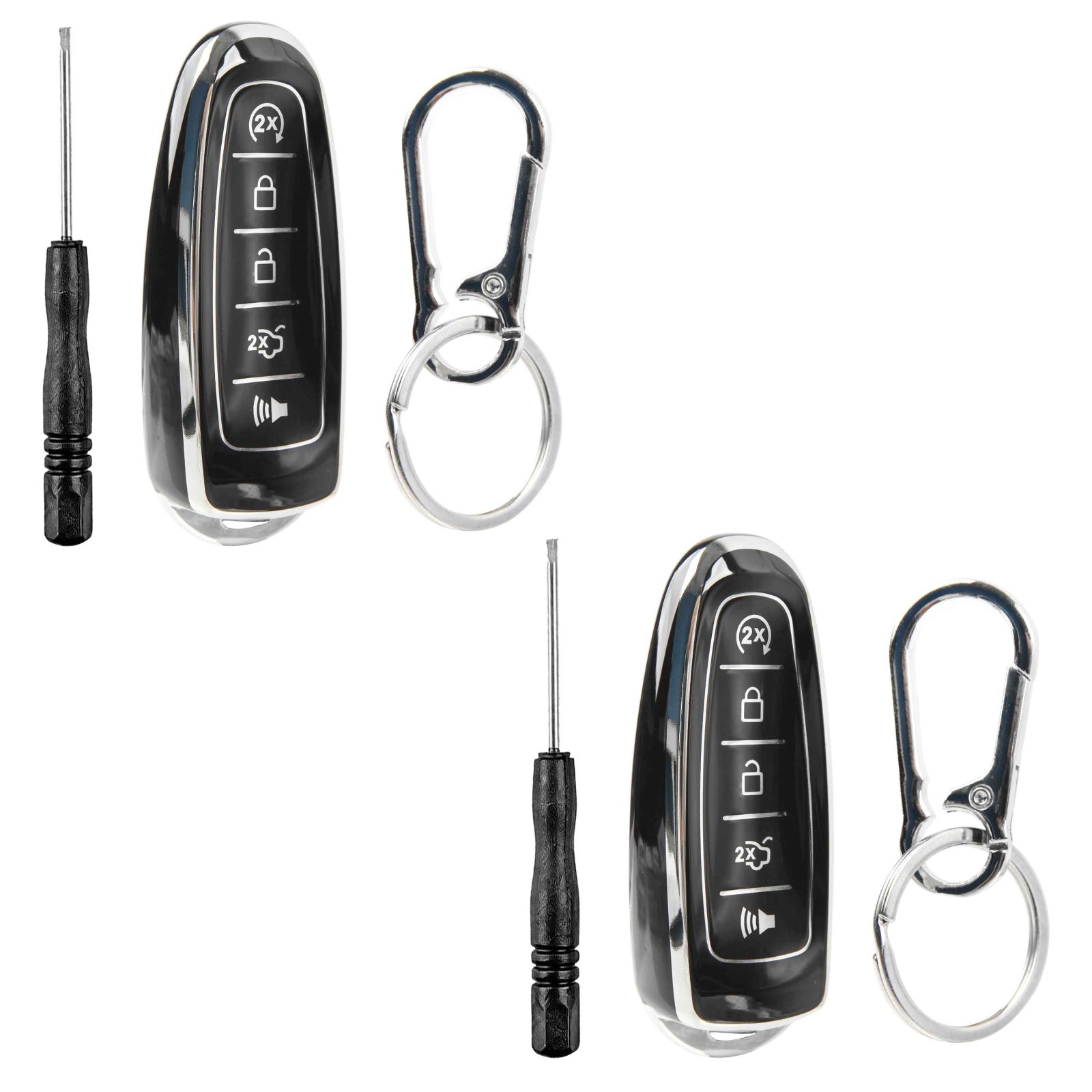 2 Remote Key Fob Shell Case Polymer Cover for 2014 2015 2016 2017 2018 2019 Ford