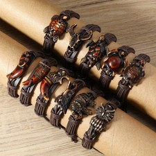11Pcs Boho Multilayer Leather Bracelet Wristband Bangle Jewelry Set Tribal Stack