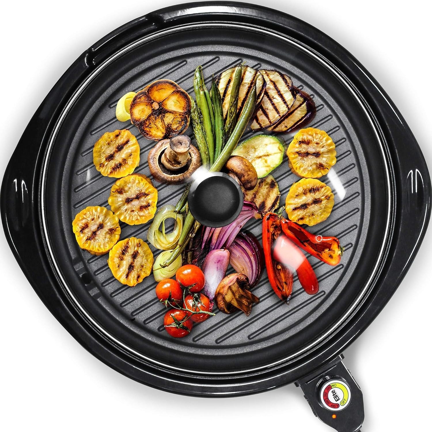 Elite Gourmet Electric Indoor Grill Glass Lid 11-Inch