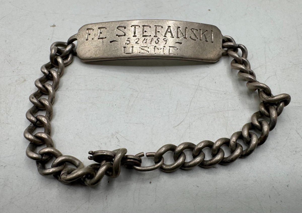 WW2 era US Marine Corps Identification Sweetheart Bracelet USMC ID