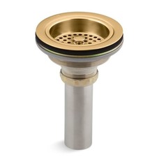 Kohler K-8801 Duostrainer Basket Strainer with Sink Drain and Tailpiece Brushed