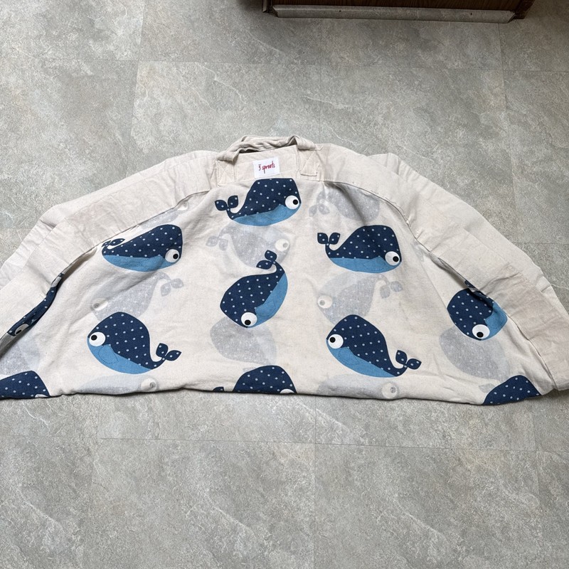 3 Sprouts Play Mat  Folds For Travel Canvas Blue Whales Play Children.