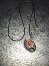 Resin dried pressed flower necklace