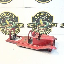 Vintage Pressed Metal Red Fire Truck Upper Body Firemen Firefighter Collector