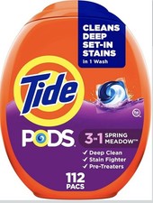 3 in 1 Spring Meadow Scent Liquid Laundry Detergent Pods, 112-Count