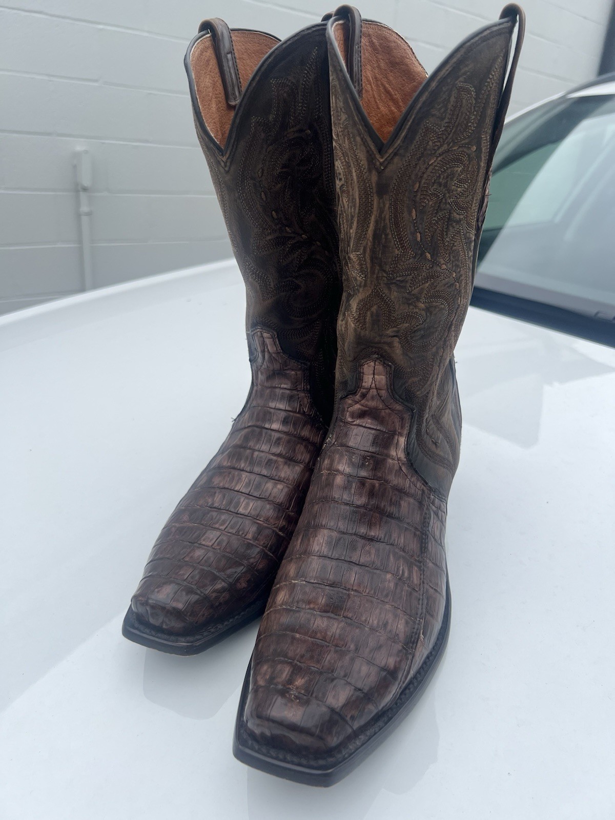 Lucchese Men's 6 Toe Cowboy Boots Caiman 12D RARE image 2