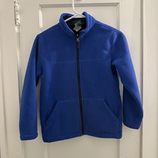 LL Bean Blue Zip Up Fleece Jacket Kids Medium Boys Girls Unisex