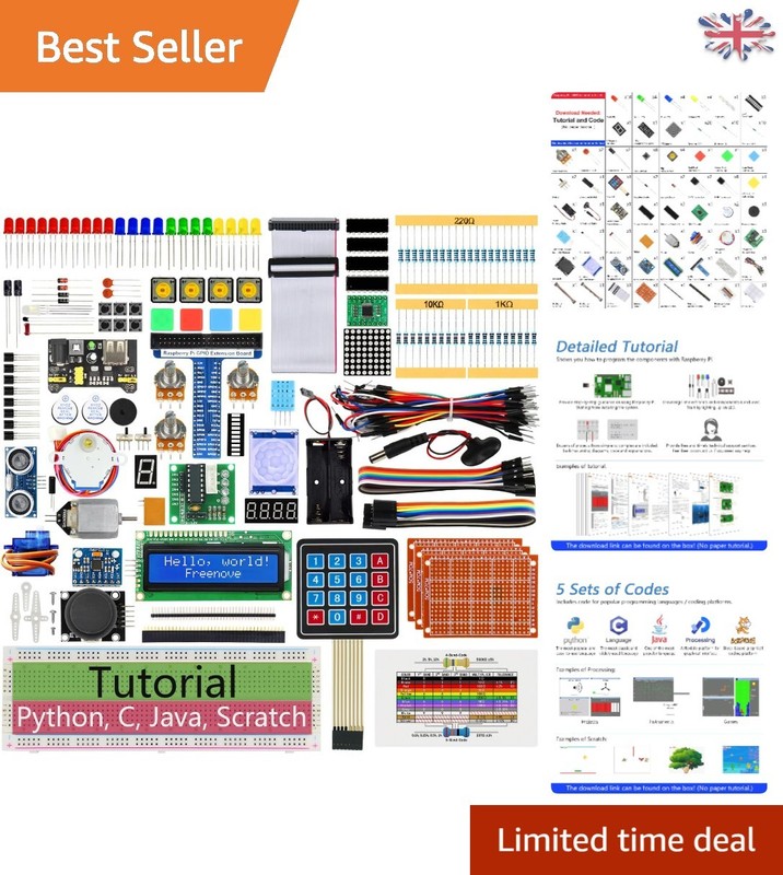 Ultimate Starter Kit for Raspberry Pi - 223 Items & 962-Page Tutorial Included