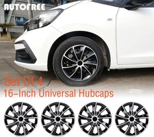 Set Of 4 16 Universal Wheel Covers Rims Snap On Black Hubcaps For Car Truck Suv
