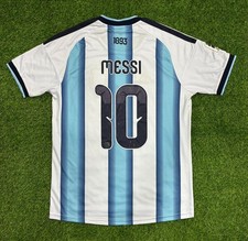 adidas Argentina Lionel Messi #10 Men's Soccer Jersey White Blue Black M
