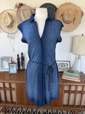 Cloth & Stone Anthropologie Navy Knit Dress Drawstring Waist Women’s S