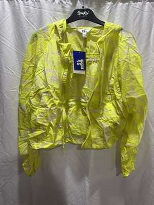 JoyLab S Neon Yellow Hooded Packable Windbreaker Jacket NWT