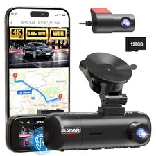 4K Dual Dash Cam Front  Rear with GPS, WiFi, 128GB Card  Parking Mode