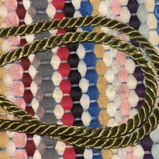 3/16” Twist 3 Cord Rope Trimming 10 Continuous Yards Soft Rayon 5mm Olive Green