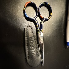 Gingher 4  EMMA Stainless Steel Embroidery Scissors Straight Tip w/ Sheath