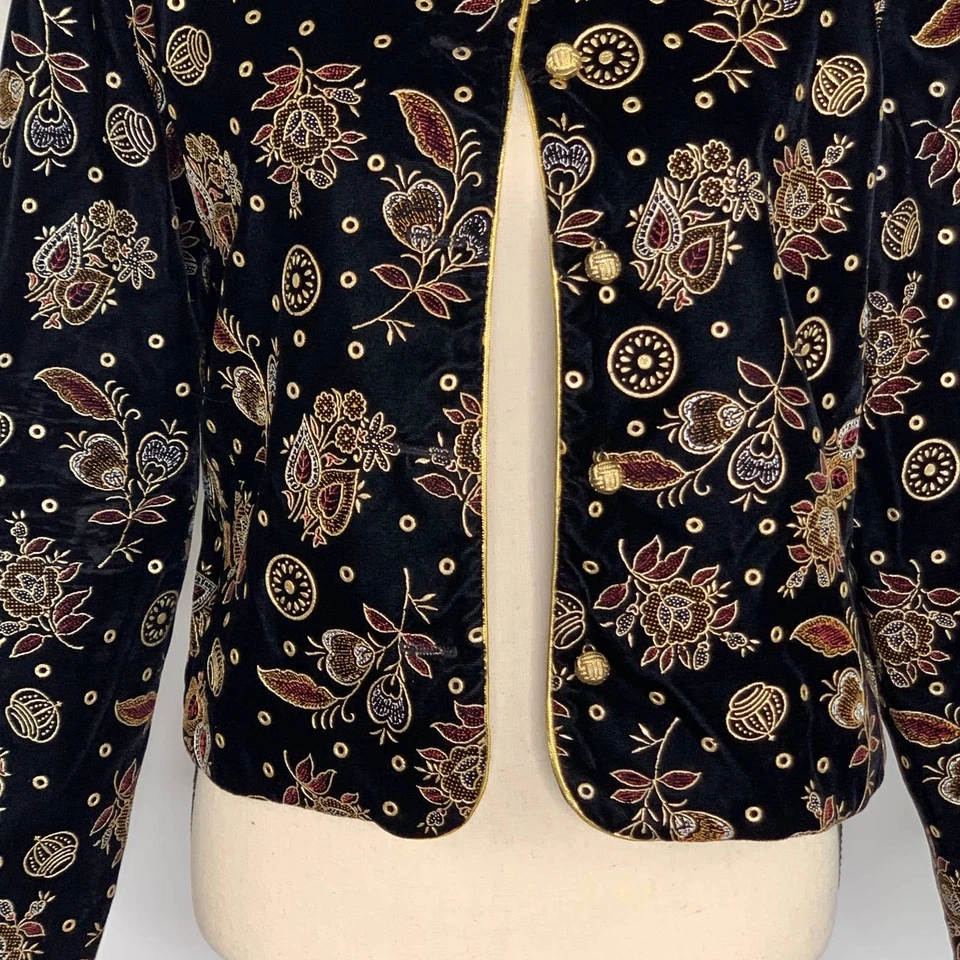 Блейзер Norton McNaughton Petite черный замшевый с цветочным рисунком размер 8 - Изображение 4 из 4