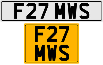 F27 MWS OLD STYLE 3X3 NUMBER PLATE MAT MATT MARK MICK MIK MIC MEL MAX MIA MUS MR