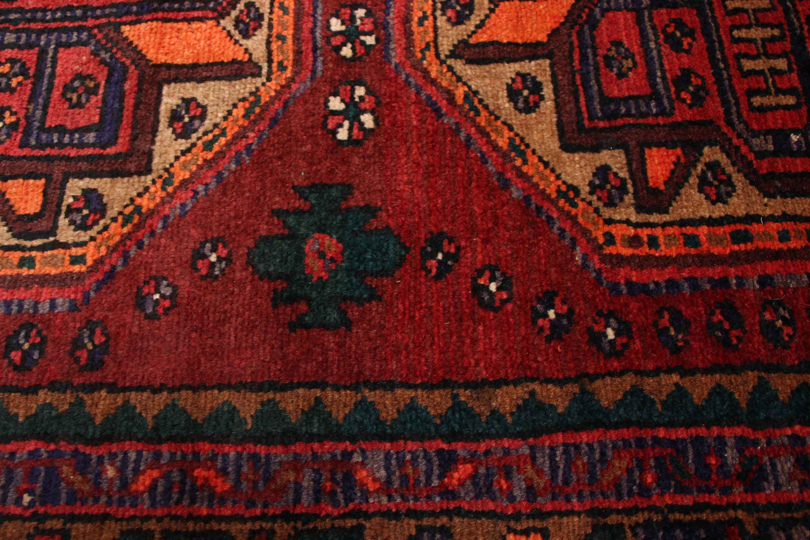 Vintage Hand-knotted Runner Rug 3'7" x 10'6" Traditional Oriental Wool Carpet