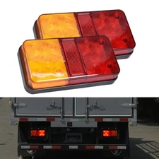 2x 12V 10 LED Rear Tail Lights Indicator Stop Lamp Trailer Caravan Van Truck Car