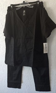 Dagacci Black Scrub Set Natural Stretch Sz 2XL