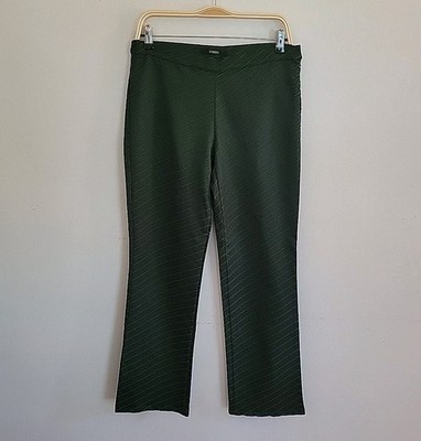 Ferre Jeans Vintage Trouser Pants 30 Green Monogram Textured Straight Leg