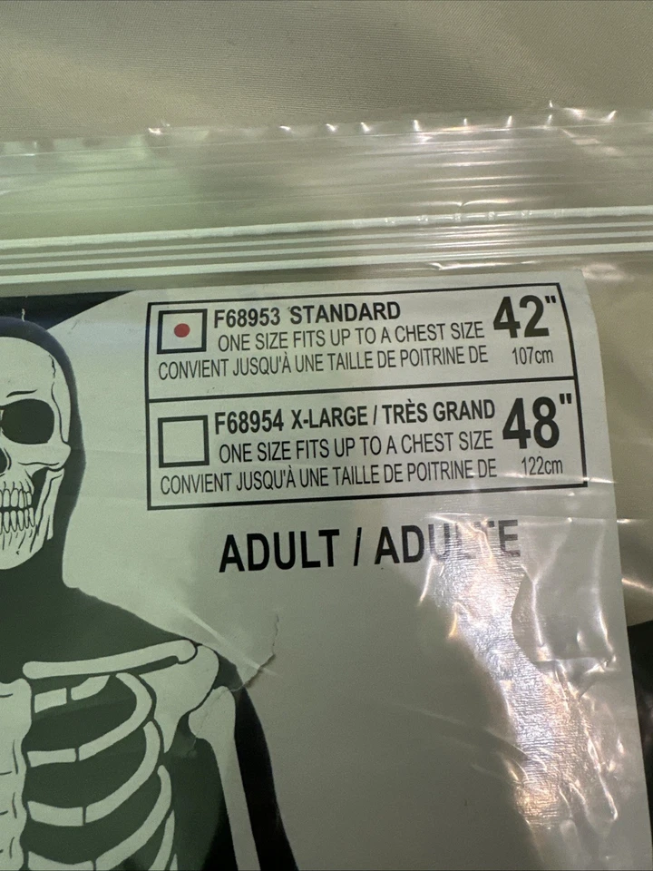 Forum Novedades TRAJE DE HUESOS Adulto Hombre Disfraz TALLA ÚNICA Hasta Talla 42 - ¡NUEVO! #116 Foto 2 de 4