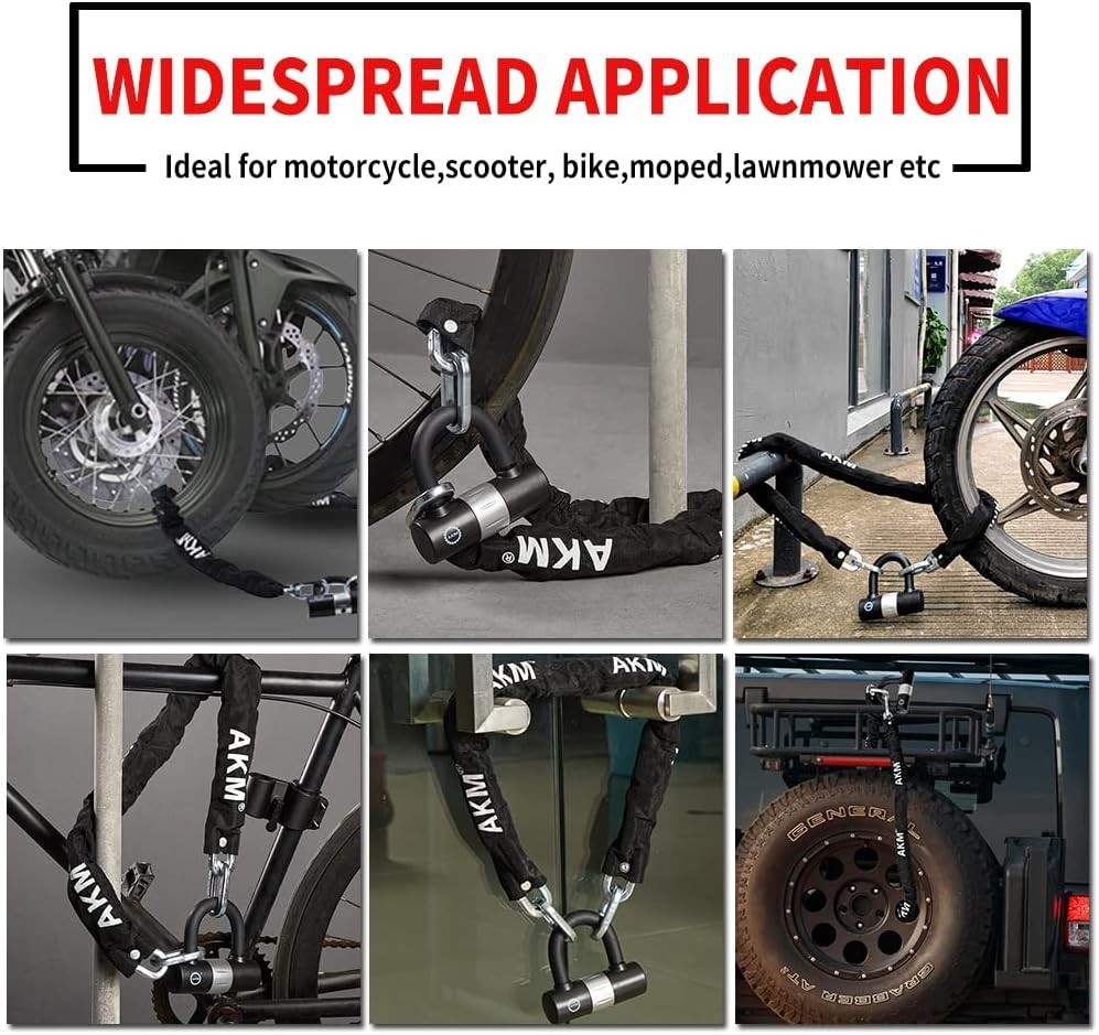 Robust Motorcycle Chain Lock 5.3ft with 16mm U Lock – Strong, Secure, and Sleek