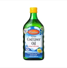 Carlson Labs Cod Liver Oil, Lemon Flavor, 16.9 oz bottle Freeship