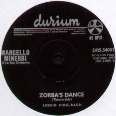 MARCELLO MINERBI ~ ZORBA'S DANCE / L'ISOLA DEL SOLE ~ 1965 UK VINYL 7'' SINGLE