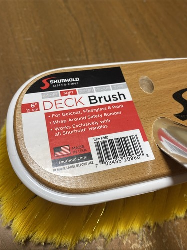SHURHOLD 6" DECK BRUSH SOFT YELLOW POLYSTYRENE USA - Picture 2 of 7
