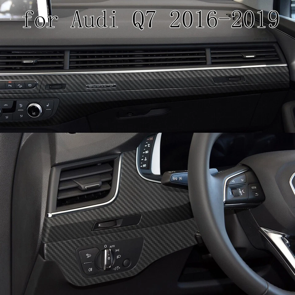 For Audi Q7 2016-2019 Carbon Fiber Pattern Interior DIY Trim Decals - Изображение 3 из 4