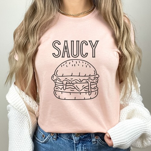 Saucy Burger Lover Shirt, Bbq Shirt, Cookout Tee, Burger Tee, Cheeseburger Shirt - 第 19/25 張圖片
