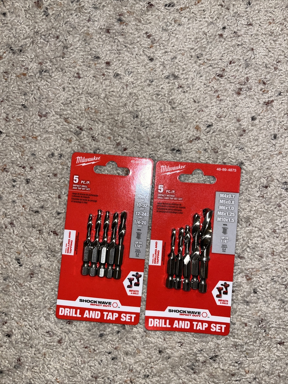 Milwaukee SHOCKWAVE Metric Impact Drill Tap Set 5 Piece (48894875