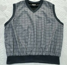 Roche Golf Vest Classic V-neck Pullover Men's L Large Gray Green Made in USA