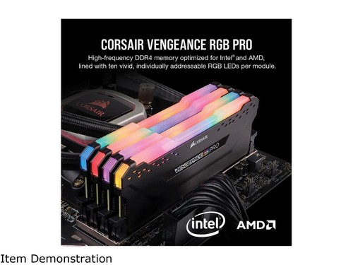 CORSAIR Vengeance RGB Pro 64GB (2 x 32GB) 288-Pin PC RAM DDR4 3600 (PC4 28800) - Picture 4 of 7