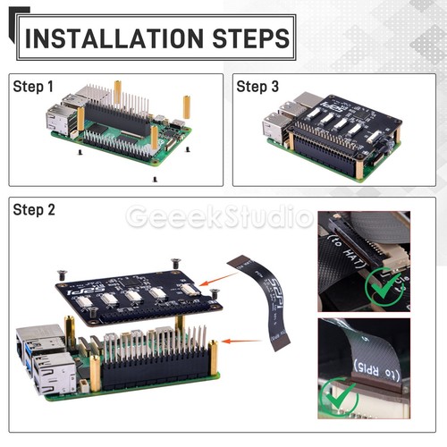SOMBRERO PCIe B14 Quad FPC para Raspberry Pi 5 con capacidad de cadena en margarita - Imagen 10 de 10