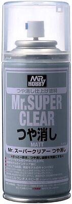 Mr. Super Clear Flat Sealant Spray 2.26 Fl Oz Matte Finish for Hobby Paints