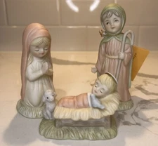 Lefton Nativity Scene Away In A Manger Set Of 3 With Original Tag